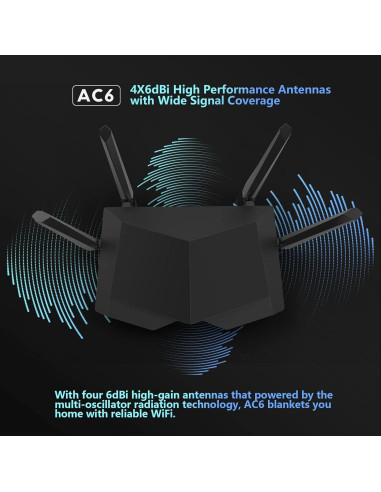 Router WiFi Tenda AC1200 Doble Banda 4 Antenas 100 Mbps