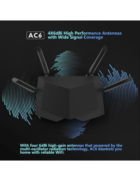 Router WiFi Tenda AC1200 Doble Banda 4 Antenas 100 Mbps