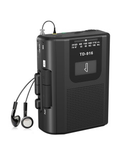 Reproductor de Cinta FIOLEES Portátil AM/FM con Micrófono