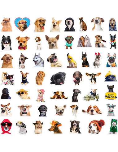 50 Pegatinas Divertidas de Perro Aigemumy Impermeables