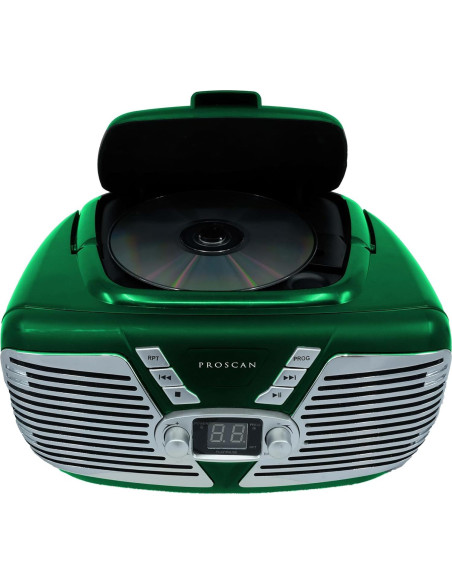 Boombox Retro Portátil Sylvania CD y Radio AM/FM Verde
