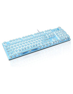 Teclado Mecánico Retro LexonElec 104 Teclas Azul LED