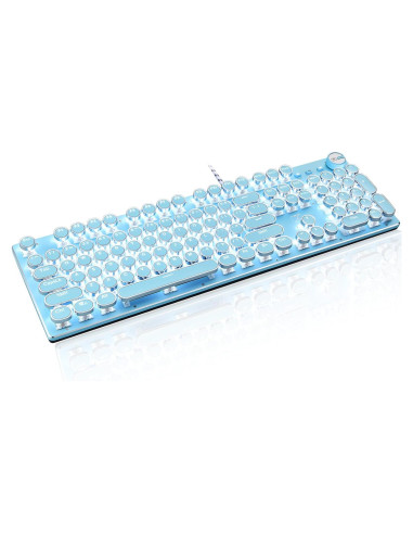 Teclado Mecánico Retro LexonElec 104 Teclas Azul LED