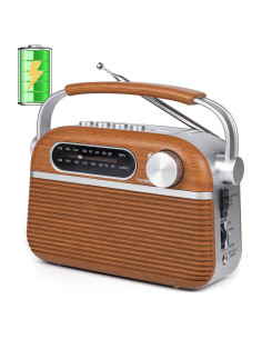 Radio Portátil Analógica AM FM ONGTEED con Bluetooth 5W