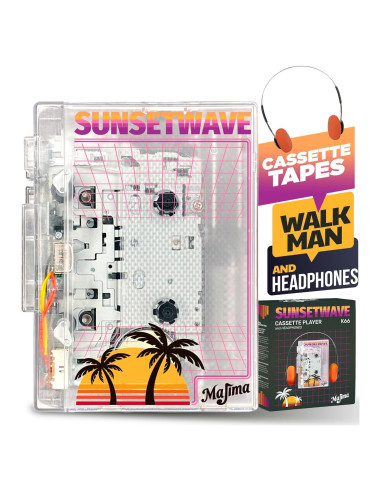 Reproductor de Casete Retro Majima SunsetWave Transparente