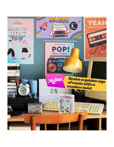 Reproductor de Casete Retro Majima SunsetWave Transparente