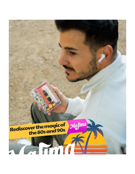 Reproductor de Casete Retro Majima SunsetWave Transparente