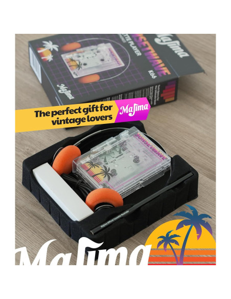 Reproductor de Casete Retro Majima SunsetWave Transparente