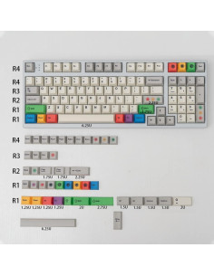 Juego de Teclas PBT Gris Beige Mintcaps 141 Teclas Cherry 2