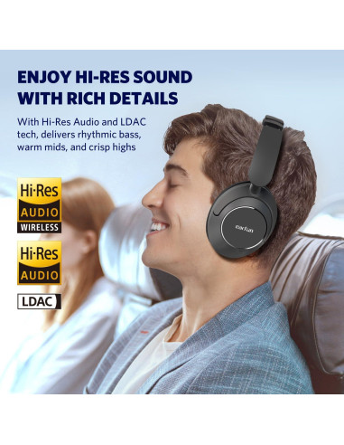 Auriculares EarFun Wave Pro Bluetooth con ANC 80H Negro