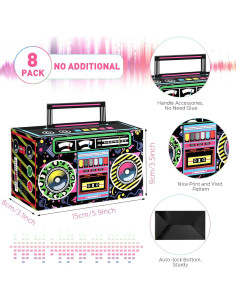 Cajas de Favor Retro Chinco 8 Pcs para Cumpleaños 80s 2