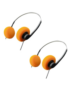 Auriculares Retro Naranja Risprsulen Hi-Fi Sobre la Oreja