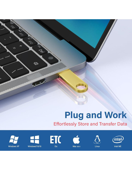 Paquete de 5 Memorias USB 1GB Wooolken Metal 2.0