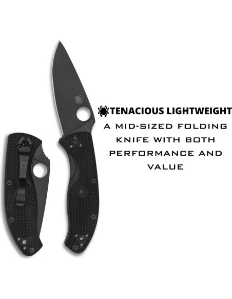 Cuchillo Utilitario Plegable Spyderco Tenacious 8.61 cm Negro