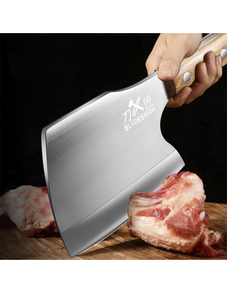 Hacha de Carnicero BLADESMITH 16 cm Acero Inoxidable Mango Madera