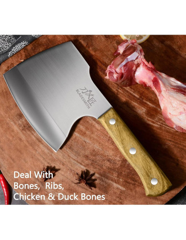 Hacha de Carnicero BLADESMITH 16 cm Acero Inoxidable Mango Madera