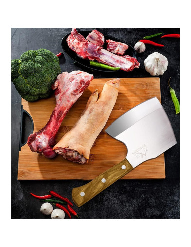 Hacha de Carnicero BLADESMITH 16 cm Acero Inoxidable Mango Madera