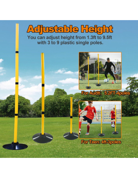Bastones de Agilidad Suprwin para Entrenamiento de Fútbol
