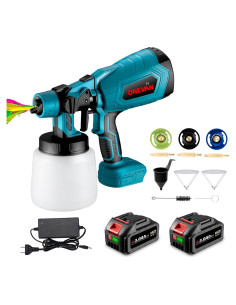 Pulverizador de Pintura Inalámbrico ONEVAN 1000ml 21V 3 Boquillas