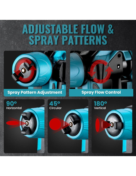 Pulverizador de Pintura Inalámbrico ONEVAN 1000ml 21V 3 Boquillas Pulverizador de Pintura Inalámbrico ONEVAN 1000ml 21V 3 Boquillas