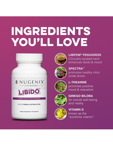 Suplemento Aumentador de Libido Nugenix Mujeres 60 Cápsulas