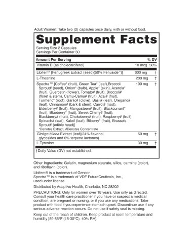 Suplemento Aumentador de Libido Nugenix Mujeres 60 Cápsulas