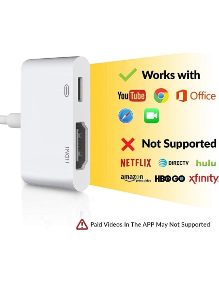 Adaptador Lightning a HDMI Apple 1080P para iPhone y iPad