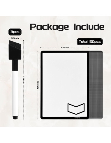 50 Fichas Reutilizables Borrado en Seco MTG Doble Cara