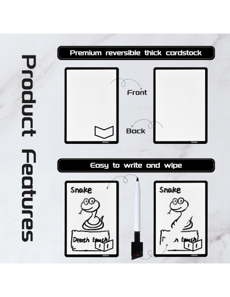 50 Fichas Reutilizables Borrado en Seco MTG Doble Cara