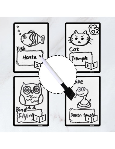 50 Fichas Reutilizables Borrado en Seco MTG Doble Cara