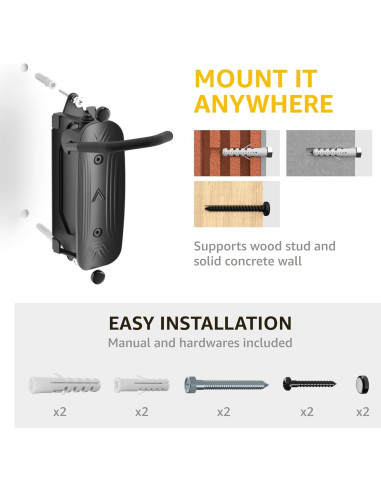 Soporte de Pared para Bicicleta monTEK Giratorio 4 Piezas