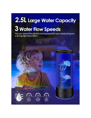 Lámpara de Medusa LED - Control Remoto 9 Colores 30 cm