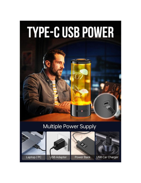 Lámpara de Medusa LED - Control Remoto 9 Colores 30 cm