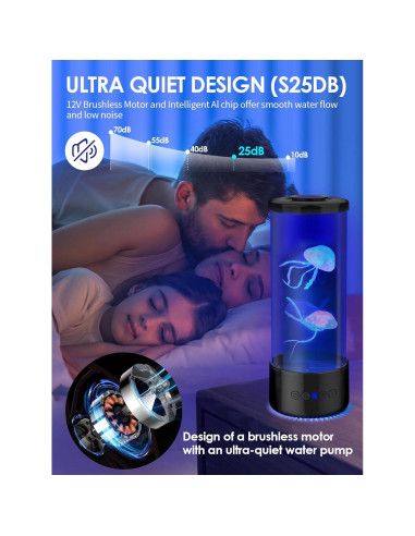 Lámpara de Medusa LED - Control Remoto 9 Colores 30 cm