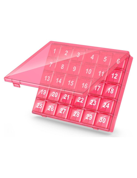 Organizador de Pastillas Mensual DOHIMGIO 30 Compartimentos Rosa