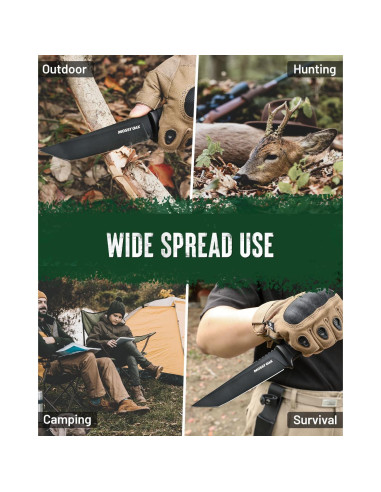 Cuchillo de Caza Mossy Oak 25.4 cm Acero 14C28N con Funda