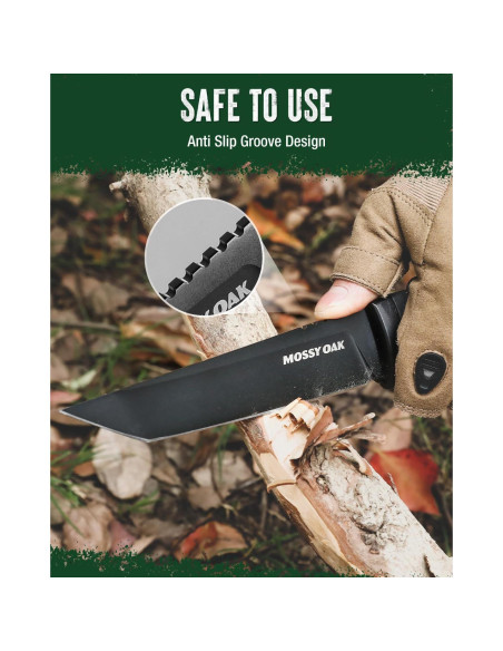 Cuchillo de Caza Mossy Oak 25.4 cm Acero 14C28N con Funda