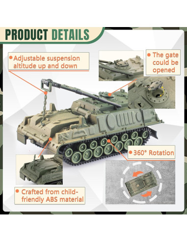 Juego de Tanques y Soldados de Juguete MaozyHomie 1:72