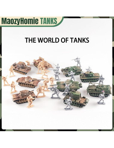 Juego de Tanques y Soldados de Juguete MaozyHomie 1:72