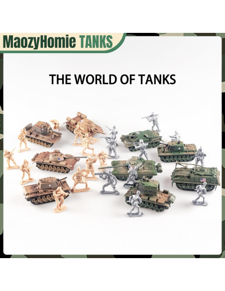 Juego de Tanques y Soldados de Juguete MaozyHomie 1:72