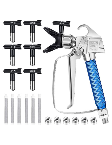 Pistola de Pulverización Sin Aire Gyfent 616 Kit 14 Piezas