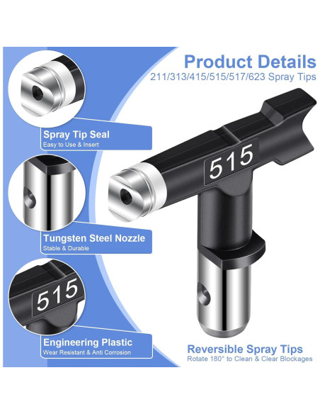 Pistola de Pulverización Sin Aire Gyfent 616 Kit 14 Piezas