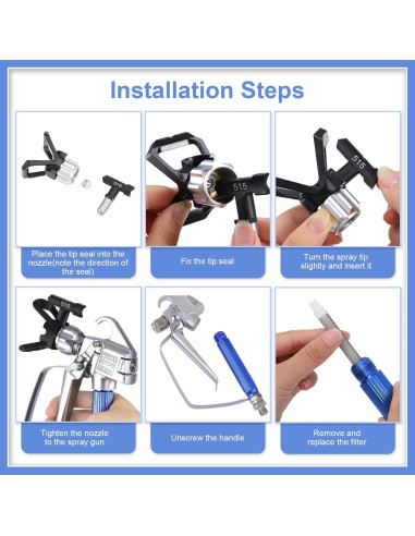 Pistola de Pulverización Sin Aire Gyfent 616 Kit 14 Piezas