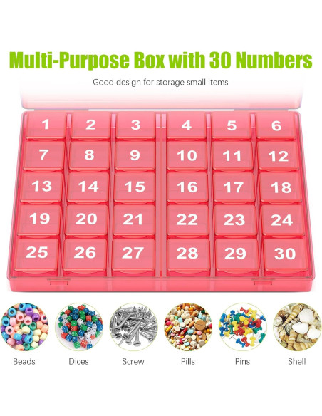 Organizador de Pastillas Mensual DOHIMGIO 30 Compartimentos Rosa