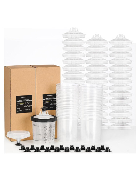 InoKraft Vaso Spray Pintura 650ml con 45 Vasos y Tapas