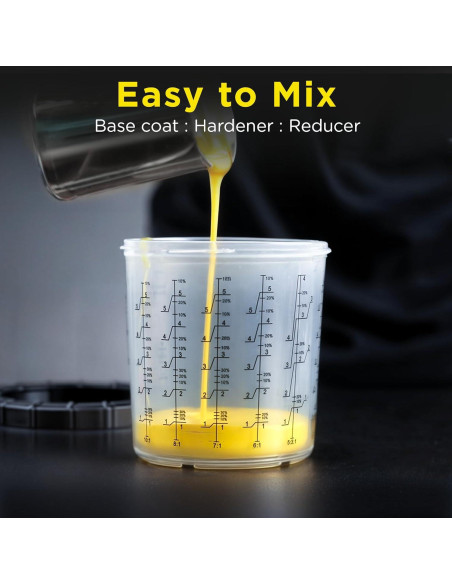 InoKraft Vaso Spray Pintura 650ml con 45 Vasos y Tapas