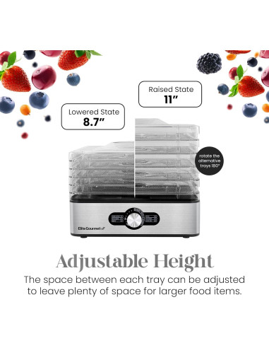Deshidratador Elite Gourmet EFD3321X 5 Bandejas Acero Inoxidable