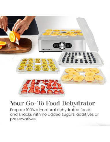 Deshidratador Elite Gourmet EFD3321X 5 Bandejas Acero Inoxidable