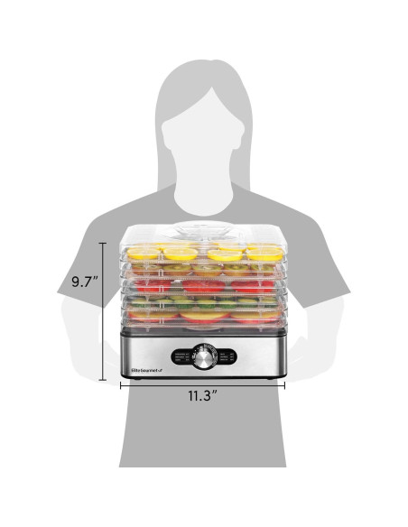 Deshidratador Elite Gourmet EFD3321X 5 Bandejas Acero Inoxidable