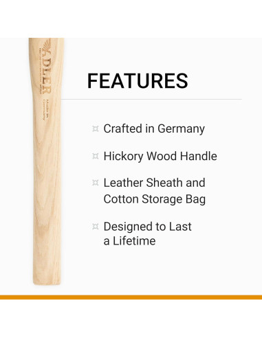 Hacha de Lanzamiento Adler Rheinland 40 cm Nogal Natural